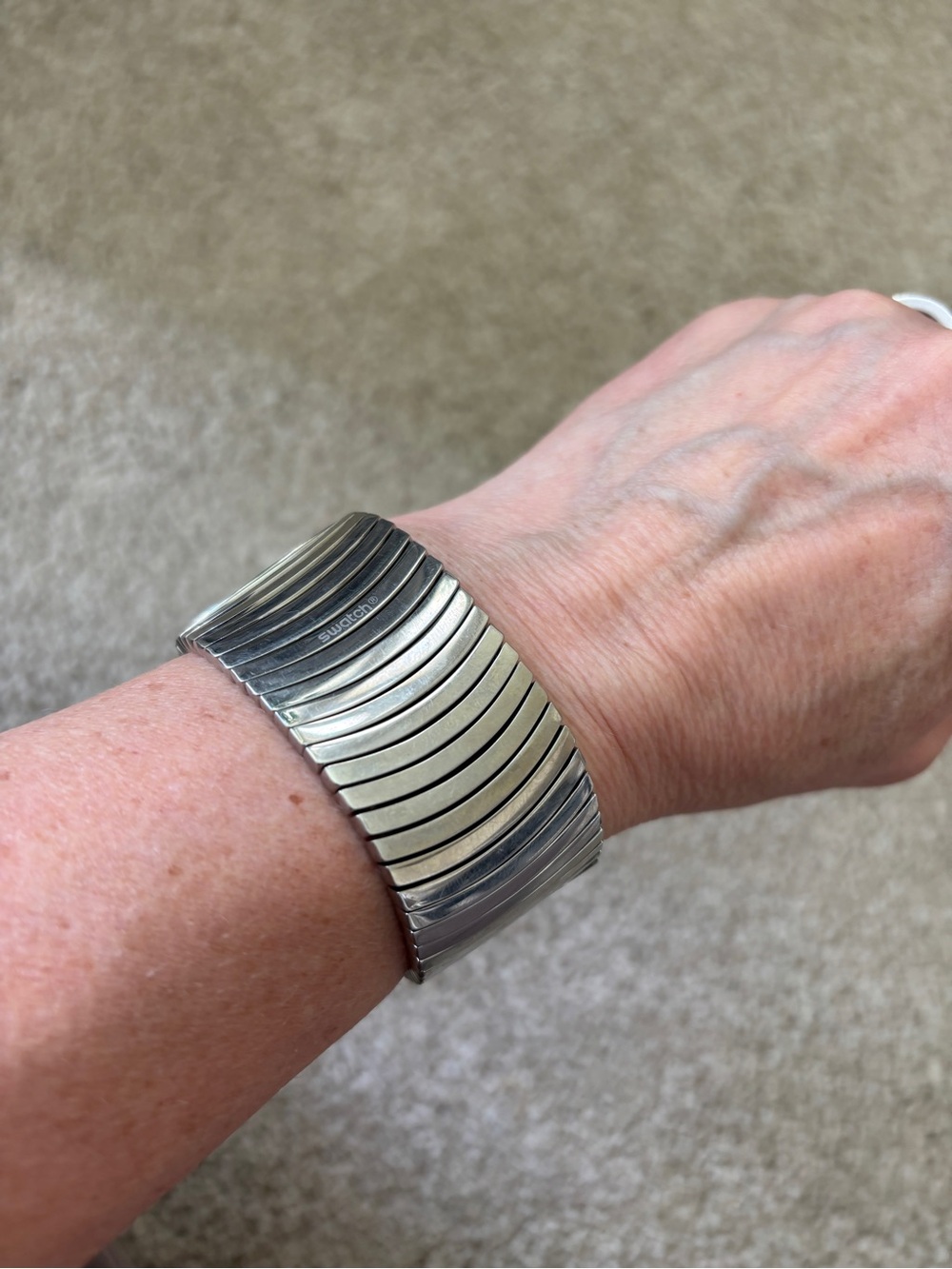 Swatch Silver Stretch Link Bracelet